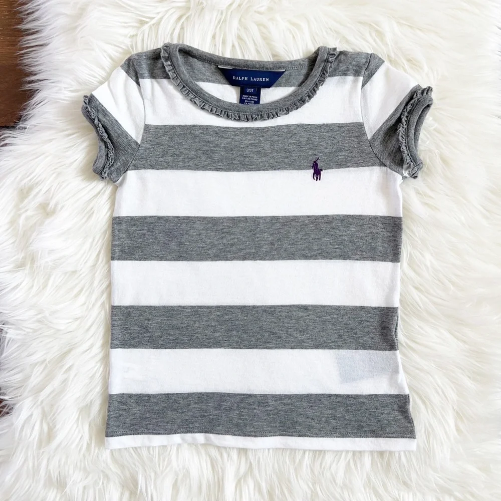 Ralph Lauren Striped Ruffle Tee
